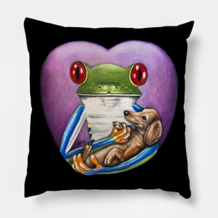 "Frog and Dog" - Frog Life collection Pillow