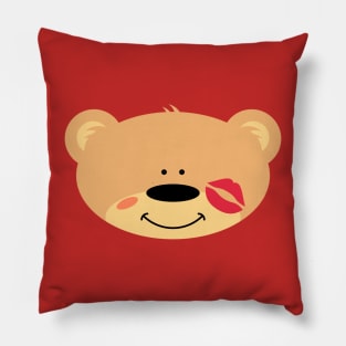 Teddy bear with Lipstick Kiss Pillow