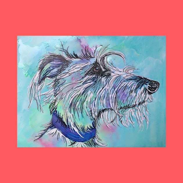 Scruffy colourful Lurcher by Merlinsmates