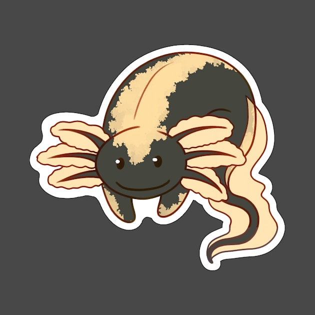 Marbled Axolotl | Cute Animal by Bad Witch