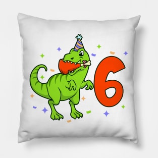 I am 6 with TREX - boy birthday 6 years old Pillow