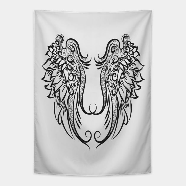 Angel Wings - Back Print Tapestry by Toni Tees