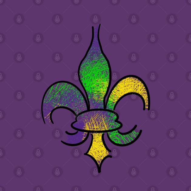 Mardi Gras Fleur De Lis by Stephanie Kennedy 