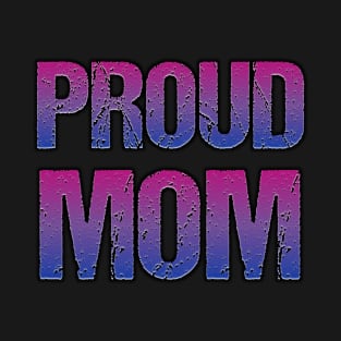 Distressed Bisexual Proud Mom Mothers Day Bi Pride Flag T-Shirt