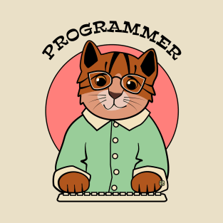 Cute Computer Programmer Girl Cat T-Shirt