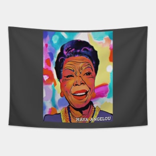 Maya Angelou (Retro Paint) Tapestry