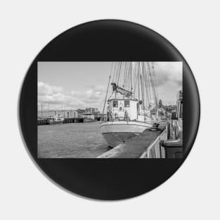 Sailing boat moored in Great Yarmouth harbour Pin