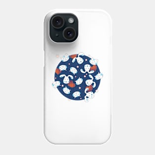 Cats ♥ dogs navy-orange Phone Case