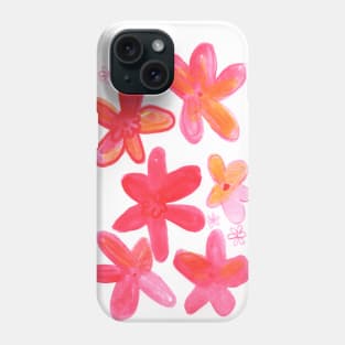 red floral watercolor pattern Phone Case