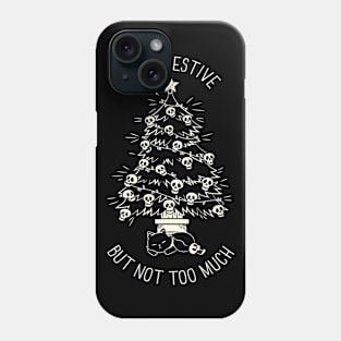 Christmas Tree Little Skulls Black Cat Xmas Kinda Festive by Tobe Fonseca Phone Case