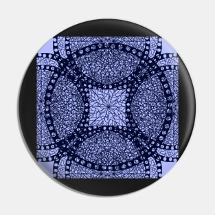 Blue Circles and Webbing Pattern Pin