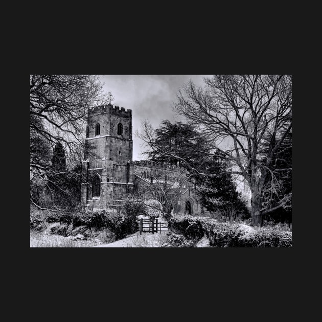 St Botolph's Church, Rugby Black and White by avrilharris