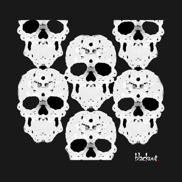 Skulls Convene Worn White Wink by Blackout Design by Blackout Design