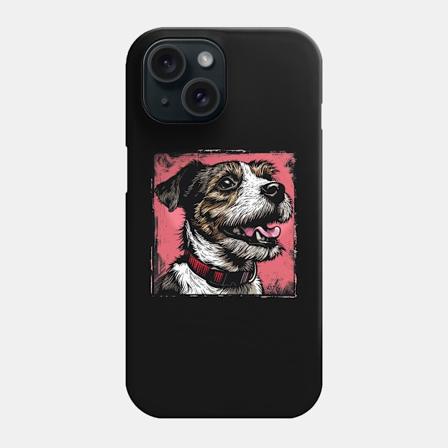 Retro Art Jack Russell Terrier Dog Lover Phone Case by June Sixteen