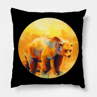 Bear Dream Animal Illustration Pillow