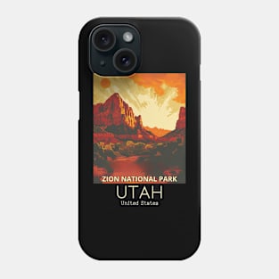 A Vintage Travel Illustration of Zion National Park - Utah - US Phone Case