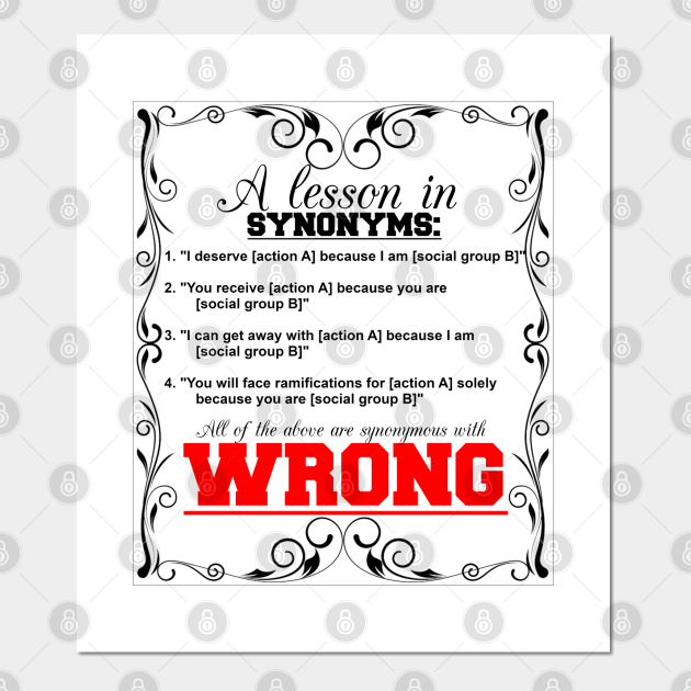 Synonym Lesson Equality Posters and Art | TeePublic