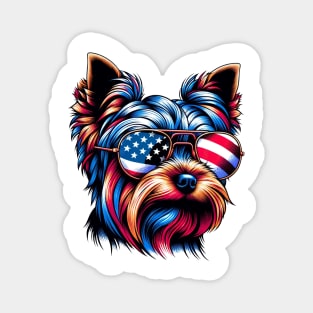 Yorkshire Terrier Patriotic American Flag 4th of July Dog Lover Magnet