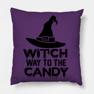 Witch Way to The Candy - Halloween party Gift Idea for Candy Lovers Pillow