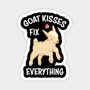 Spread Love and Laughter with Our Goat Kisses Fix Everything Magnet