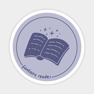 Fantasy reader magic book with stars in a pale blue circle (fantasy books) Magnet