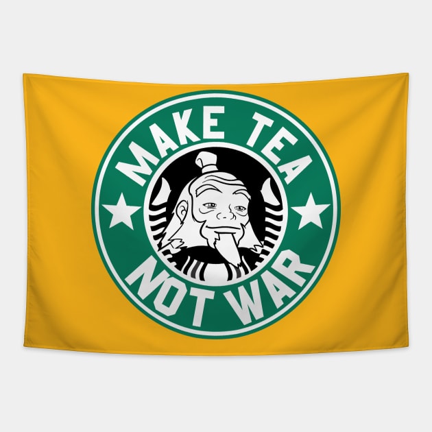 Uncle Iroh Avatar - Make Tea Not War Tapestry by ManulaCo