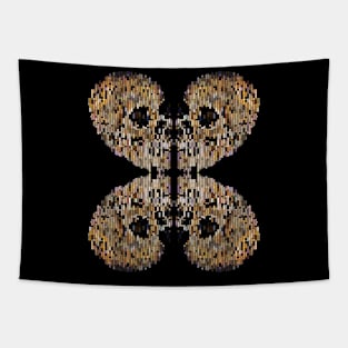 Abstract Skulls Reflections Glitch Goth Kaleidoscope Reflection Tapestry