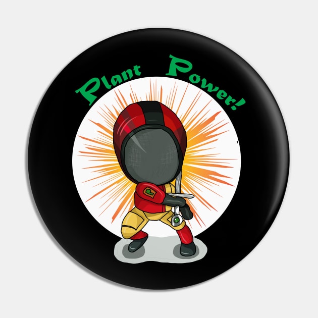 Plant Powered Sword Fighter Pin by cuisinecat