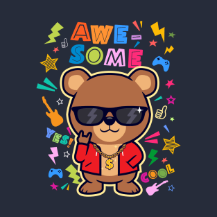 Fun cool bear kid cartoon T-Shirt