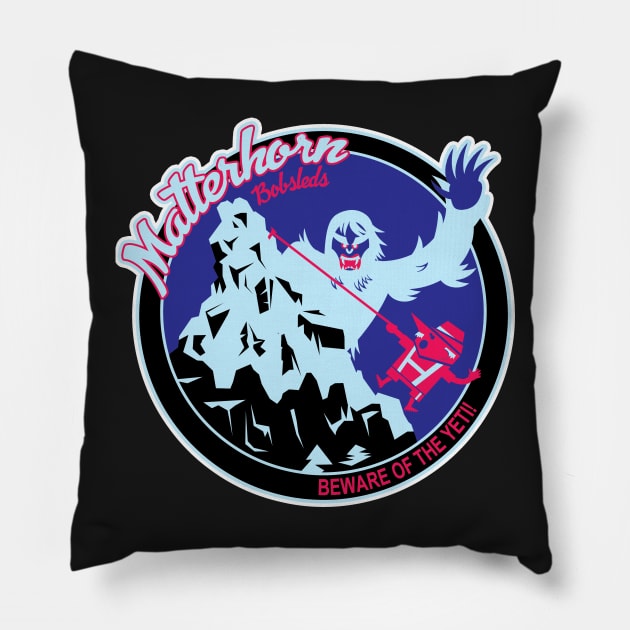 Matterhorn Bobelds (black, sky blue, royal) Pillow by brodiehbrockie