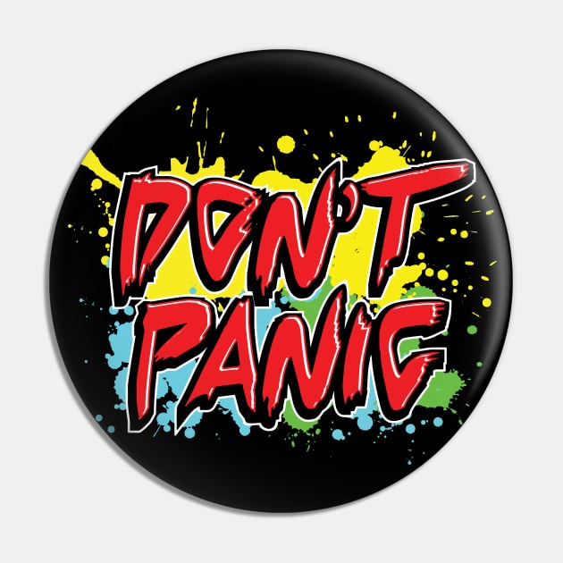 Don't Panic, Hitchhiker's Guide To The Galaxy Quote Pin by VintageArtwork