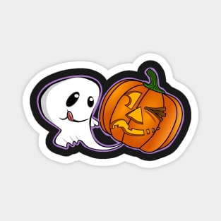Funny Pumpkin Farting Kawaii Halloween Ghost Magnet