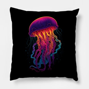 Jellyfish Retro Pillow