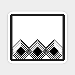 Abstract geometric pattern - black and white. Magnet