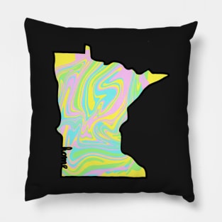 Minnesota home marbled Pillow