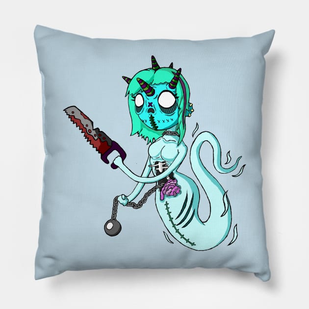 saw woman Pillow by EricFulton