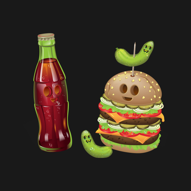 Disover Cola and Burger - Fastfood - T-Shirt