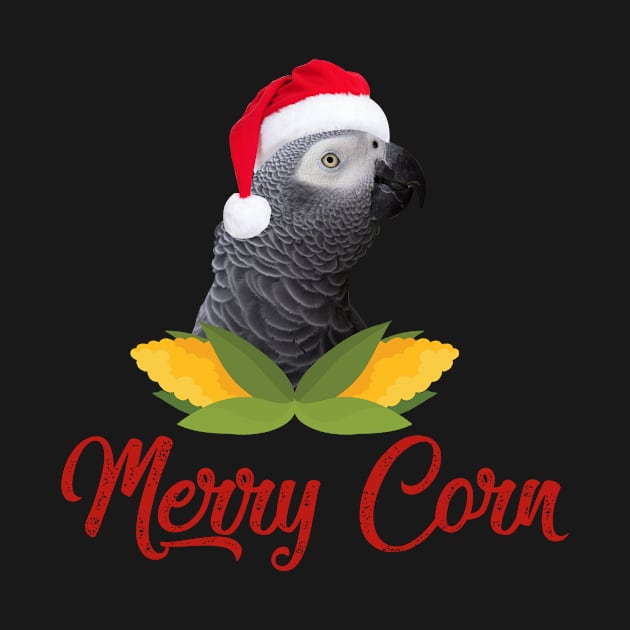 African Grey Parrot Merry Corn Christmas Santa by HouldingAlastairss