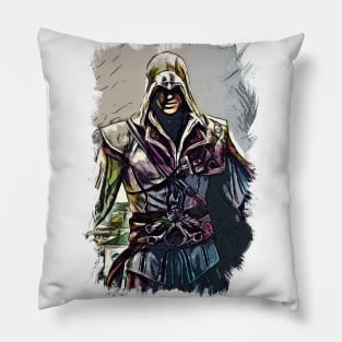 The Legend from Florence / Fan Art Abstract Portrait Pillow