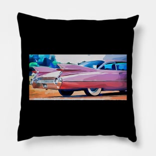 Cartoon style Pink cadillac Pillow