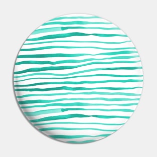 Irregular watercolor lines - turquoise Pin