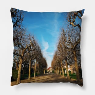 Bare trees alley Pillow