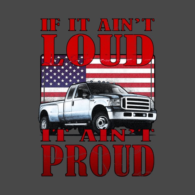 Loud & Proud Pickup Truck With American Flag by yaros