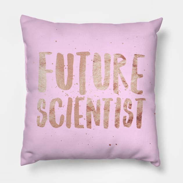 Girl Future Scientist Print Dark Pink Pillow by AstroGearStore