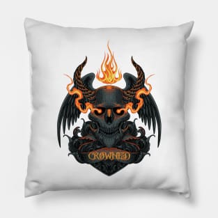 Crowned Demon Skull Pillow