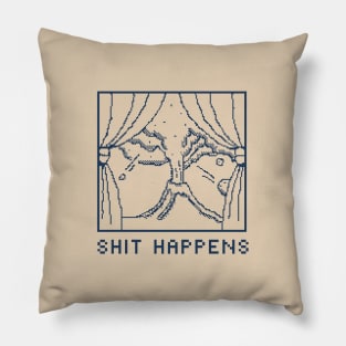 Shit Happens - Funny 1bit Pixelart Pillow
