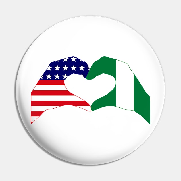 We Heart USA & Nigeria Patriot Flag Series Pin by Village Values