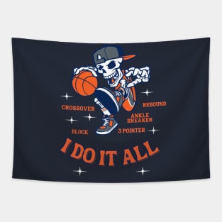 Funny Basketball Retro Art Tapestry