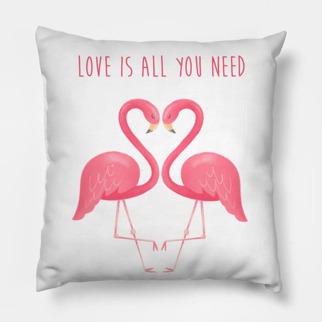 Love is all you need Pillow by Gummy Illustrations