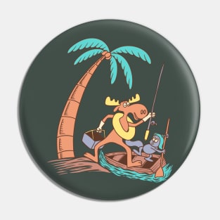 Rocky Bullwinkle on Canoe Pin